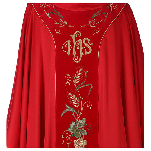 Chasuble with wheat and gold embroidery 100% polyester 4