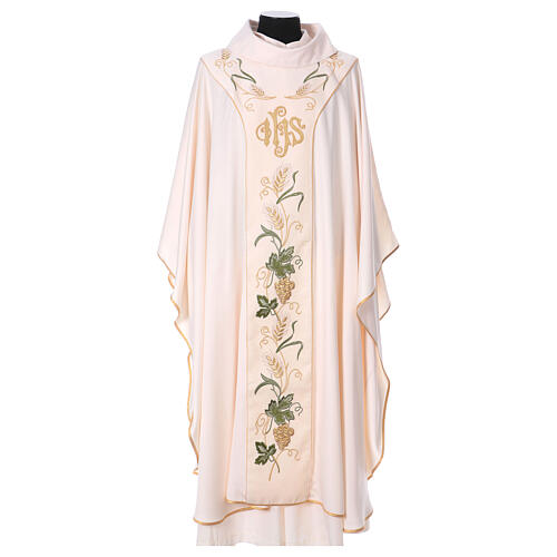 Chasuble with wheat and gold embroidery 100% polyester 6