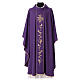 Chasuble with flowers and golden decorations, 80% polyester 20% wool s7