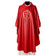Red chasuble with dove in a circle, 100% polyester s1