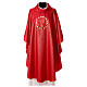 Chasuble rouge colombe dans un cercle 100% polyester s1