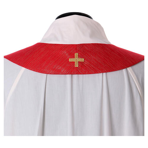 Red chasuble with dove in circle, 100% polyester 8