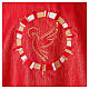 Red chasuble with dove in circle, 100% polyester s2