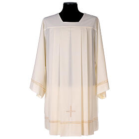 Ivory surplice 55% polyester 45% wool with cross and ivory gigliuccio stitching