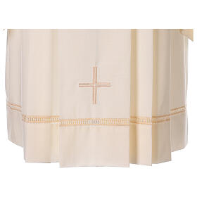 Ivory surplice 55% polyester 45% wool with cross and ivory gigliuccio stitching