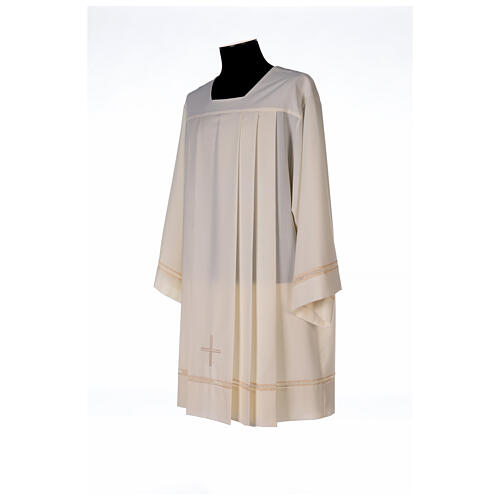 Ivory surplice 55% polyester 45% wool with cross and ivory gigliuccio stitching Gamma 4