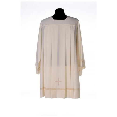 Ivory surplice 55% polyester 45% wool with cross and ivory gigliuccio stitching Gamma 5