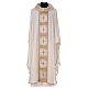 Chasuble with golden crosses on orphrey, 64% acetate 36% viscose Gamma s1
