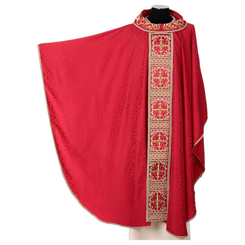 Chasuble bande centrale avec croix or 64% acétate 36% viscose Gamma 3