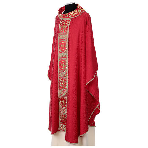 Chasuble bande centrale avec croix or 64% acétate 36% viscose Gamma 9