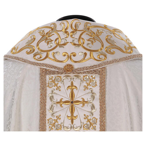 Chasuble bande centrale avec croix or 64% acétate 36% viscose Gamma 10