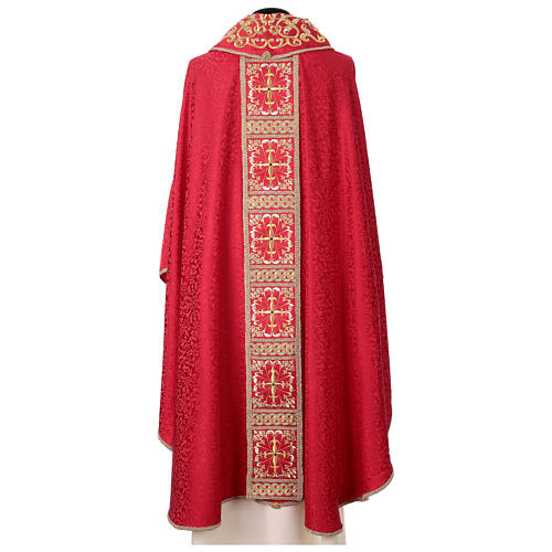 Chasuble bande centrale avec croix or 64% acétate 36% viscose Gamma 11