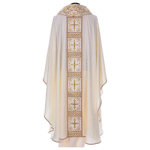 Chasuble bande centrale avec croix or 64% acétate 36% viscose Gamma 13