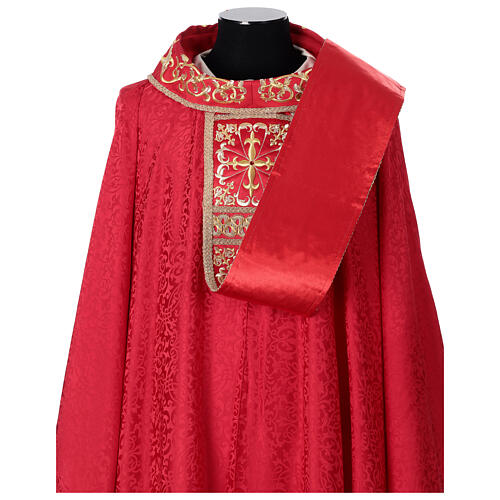 Chasuble bande centrale avec croix or 64% acétate 36% viscose Gamma 14