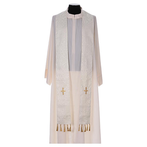 Chasuble bande centrale avec croix or 64% acétate 36% viscose Gamma 15