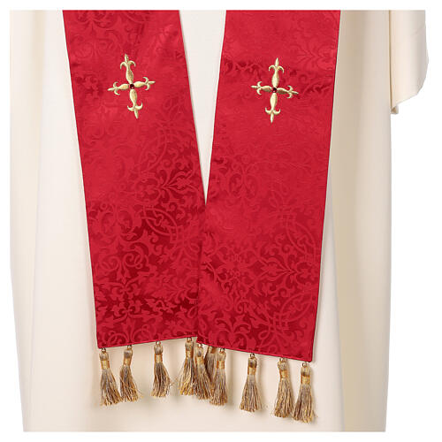 Chasuble bande centrale avec croix or 64% acétate 36% viscose Gamma 18