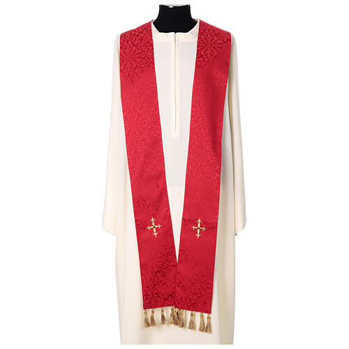 Chasuble with gold cross and stole, 64% acetate 36% viscose Gamma 16