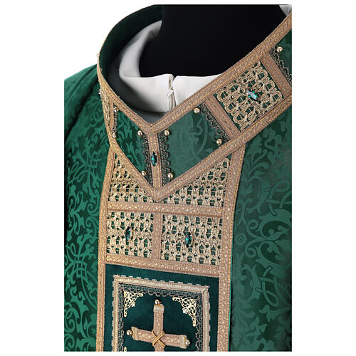 Chasuble of acetate and viscose, orphrey with strass Gamma 3