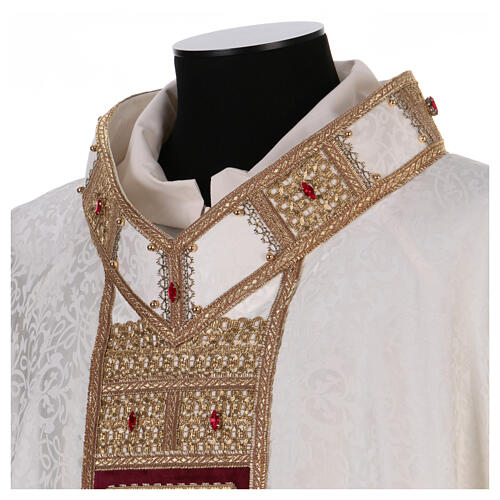 Chasuble of acetate and viscose, orphrey with strass Gamma 4