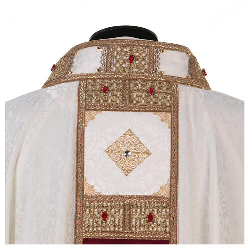 Chasuble of acetate and viscose, orphrey with strass Gamma 10