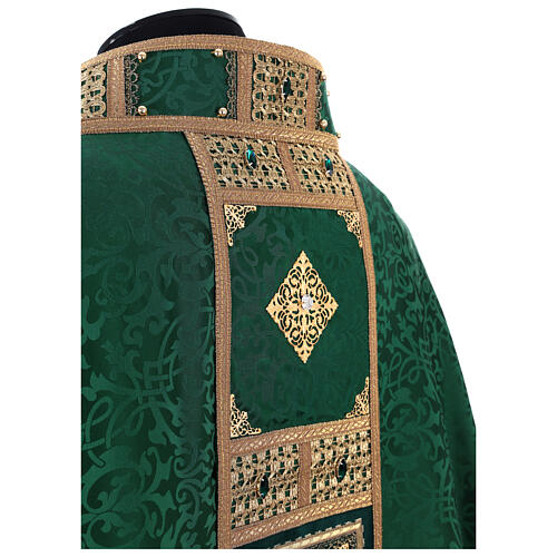 Chasuble of acetate and viscose, orphrey with strass Gamma 11