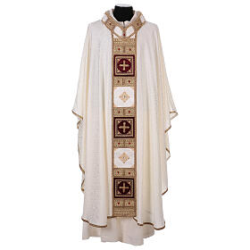 Chasuble tableau with strass in acetate and viscose Gamma