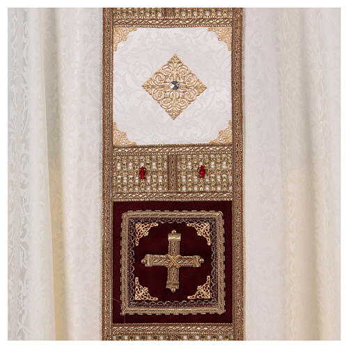 Chasuble tableau with strass in acetate and viscose Gamma 7