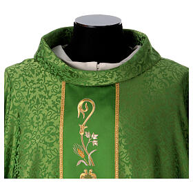 Chasuble with crosses and flowers, 65% acetate 35% viscose Gamma