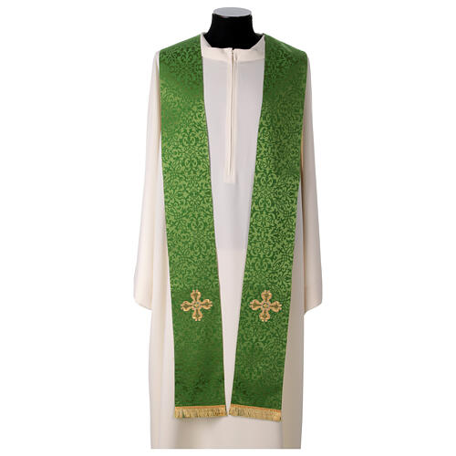 Chasuble with crosses and flowers, 65% acetate 35% viscose Gamma 8