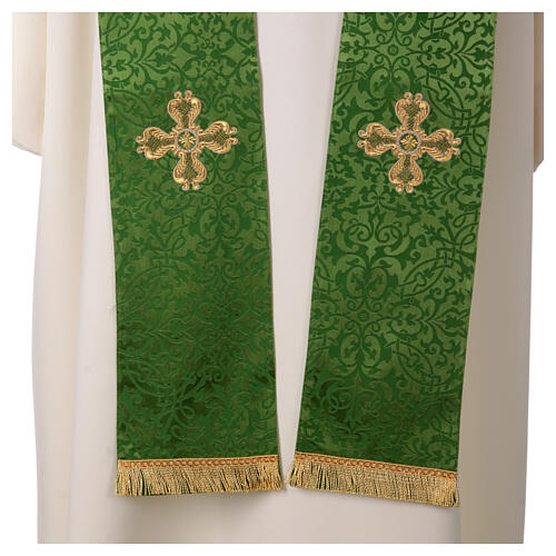 Chasuble with crosses and flowers, 65% acetate 35% viscose Gamma 9