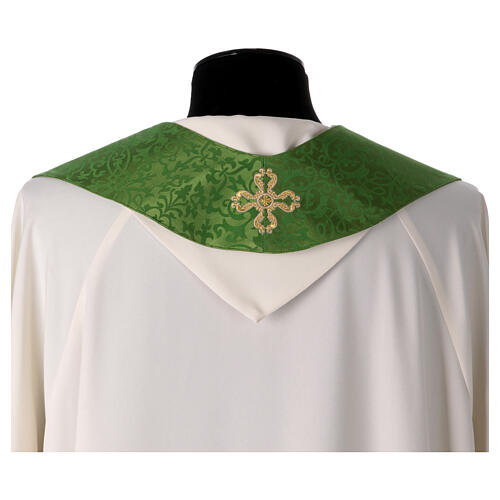 Chasuble with crosses and flowers, 65% acetate 35% viscose Gamma 10