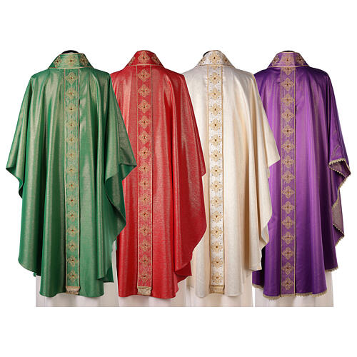 Chasuble with crosses stone decorated 100% polyester 13