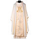 Ivory Marian chasuble with golden lilies and Mary's monogram s1