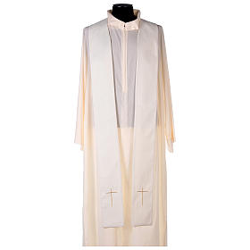 Chasuble mariale ivoire lys dorés monogramme Marie s6