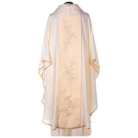 Casula Mariana avorio gigli dorati monogramma Maria s5