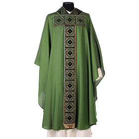 Chasuble étole velours broderie or 4 couleurs viscose polyester s1