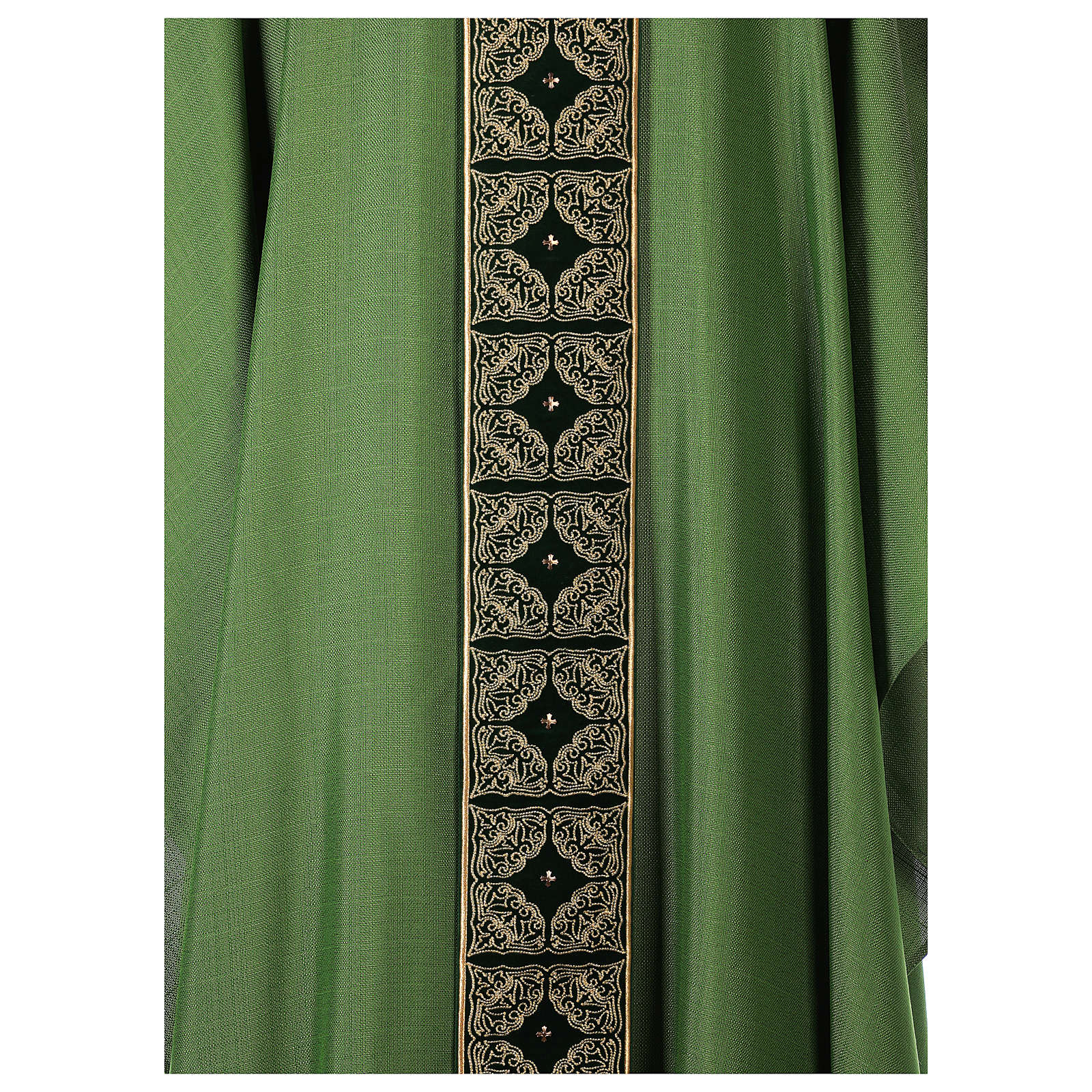 Casula stolone velluto ricami oro 4 colori viscosa poliestere 4