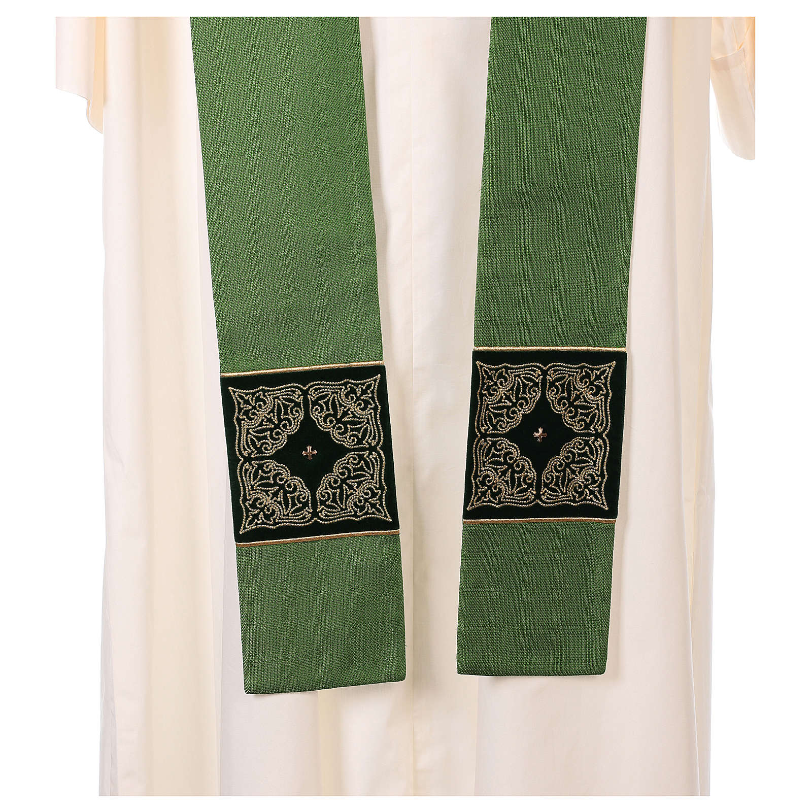 Casula stolone velluto ricami oro 4 colori viscosa poliestere 4