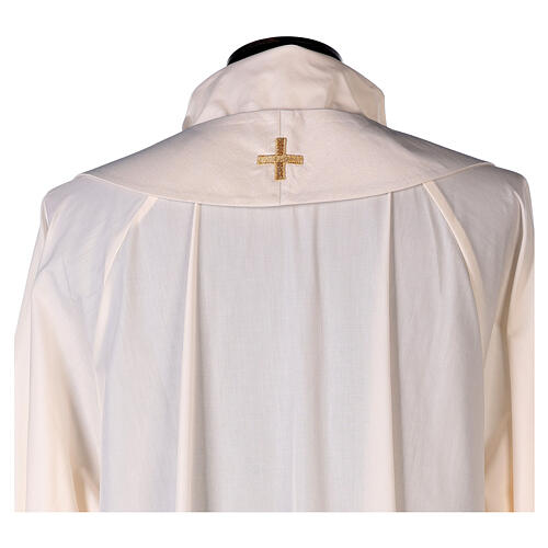 Polyester chasuble with embroidery of cross and doves 6