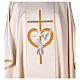 Polyester chasuble with embroidery of cross and doves s2