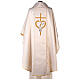 Polyester chasuble with embroidery of cross and doves s4
