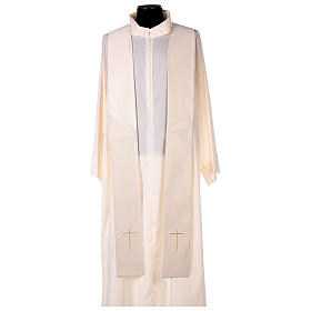 Chasuble broderie croix colombes polyester s5