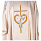 Chasuble broderie croix colombes polyester s2