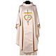Embroidered chasuble with cross doves polyester s1