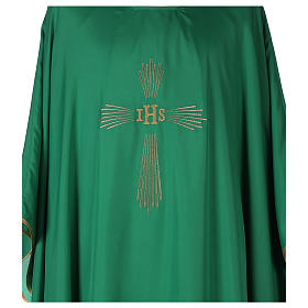 Chasuble 100% polyester 4 couleurs IHS croix rayons s2