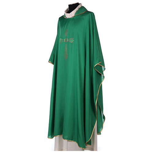 Chasuble 100% polyester 4 couleurs IHS croix rayons 3