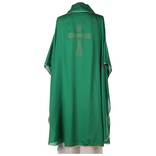 Chasuble 100% polyester 4 couleurs IHS croix rayons 4