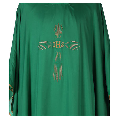 Chasuble 100% polyester 4 couleurs IHS croix rayons REDUCTION 2