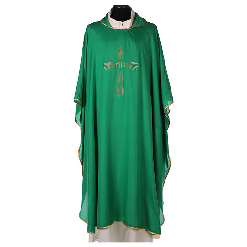 Chasuble 100% polyester 4 couleurs IHS croix rayons REDUCTION 3