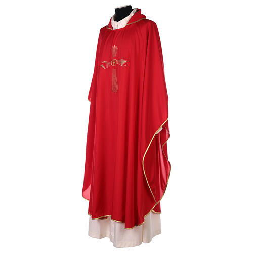 Chasuble 100% polyester 4 couleurs IHS croix rayons REDUCTION 9